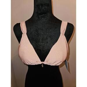 Shade and Shore Pink Glitter Metallic Bikini Top - Size Small - BNWT